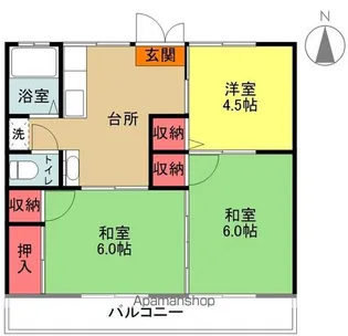 コーポ鳥居西【2階】の間取り