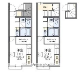 レオパレスニュー シャルマン【106号室】の間取り