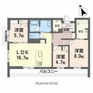 BEREO NAKADAI【3階】の間取り