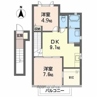 ブランシェ南斎院【2階】の間取り