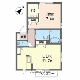シャーメゾン洛陽 A棟【2階】の間取り