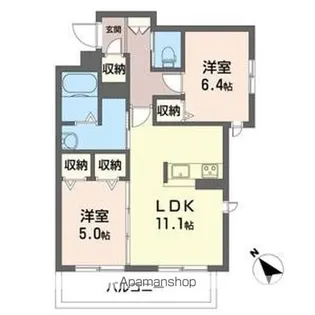 ベレオオンダ【103号室】の間取り