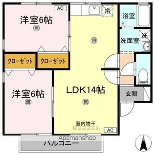 セジュール永木 B棟【201号室】の間取り