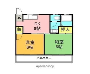 イータウン松茂【2C号室】の間取り