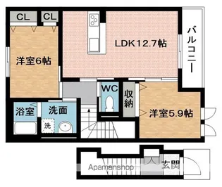 レジデンス蔵持【2階】の間取り