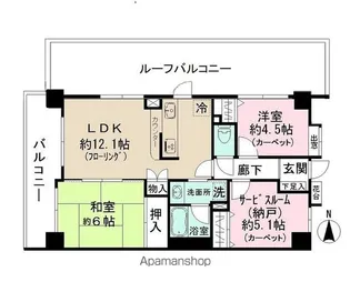 ヴェラハイツ六実駅前【4階】の間取り
