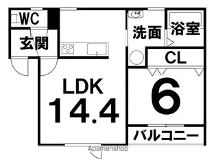 フォンテーヌ弥生【302号室】の間取り