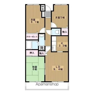 プランジュール神大寺【2階】の間取り