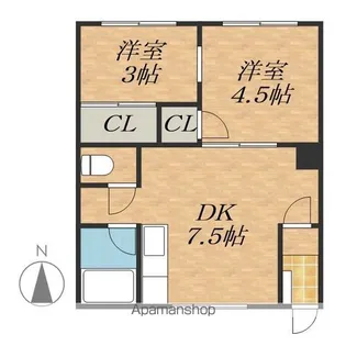 ハイツ山本【2階】の間取り