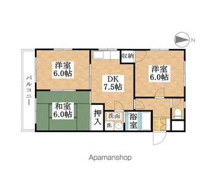 メゾンド栄【Ⅰ-203号室】の間取り