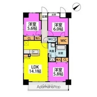 シグレア下大利【8階】の間取り