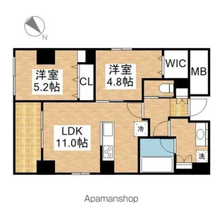ポルタニグラサウス【8階】の間取り