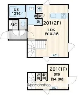 FULLEA奥沢【2階】の間取り