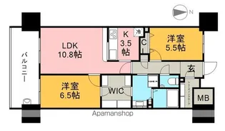 ロイヤルガーデンはりまや町【2階】の間取り