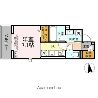 1Kの間取り画像