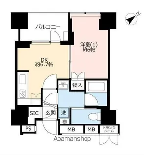 横浜ヴェールタワー【1407号室】の間取り