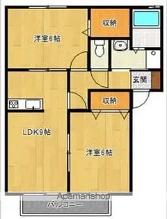 パーシモンヒルズB【2階】の間取り