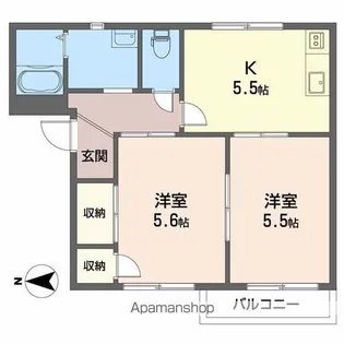 ドミール竹原・【2階】の間取り