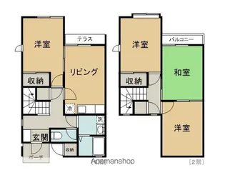 第2グリーンコーポいちいE【3号室】の間取り