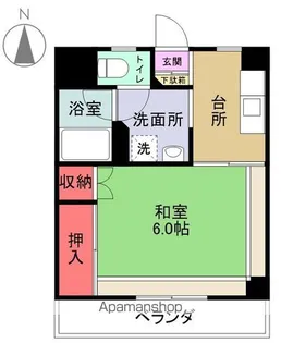 フラワーフィールドマンション【218号室】の間取り