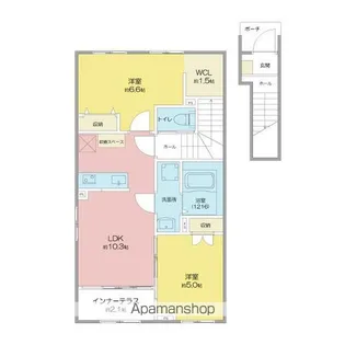 仮)小牧市新築アパート【2階】の間取り