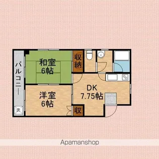 エスポワールメゾン【203号室】の間取り