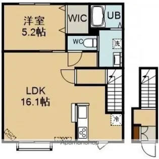 CRECIAⅡ【201号室】の間取り