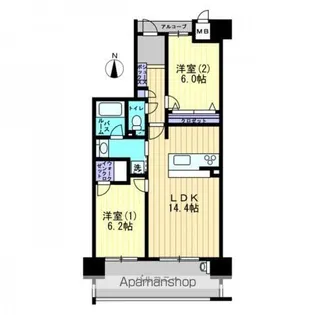 アルファステイツ道後【404号室】の間取り