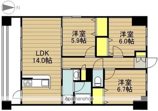 ロイヤルメドゥ北戸田【4階】の間取り