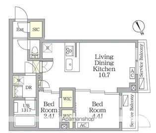 アジールコート後楽園【1階】の間取り