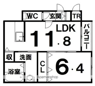 仮)西17南36AP【303号室】の間取り