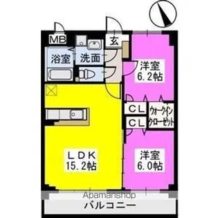 グリーンヒルズR&K【3階】の間取り