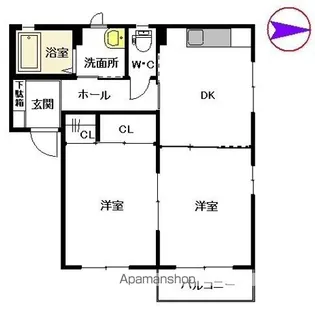 モンパルク東【202号室】の間取り