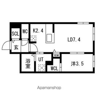 アルファスクエア円山4条【3階】の間取り