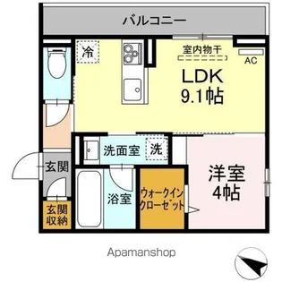 キャトルセゾン【3階】の間取り