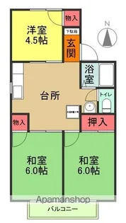 コーポふじ【207号室】の間取り