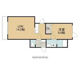 レインボーハウスLUMIERE【102号室】の間取り