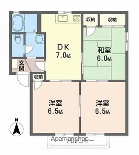 ディアス三町 B棟【2階】の間取り