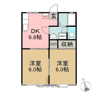 ア・ラ・プラージュ【2-102号室】の間取り