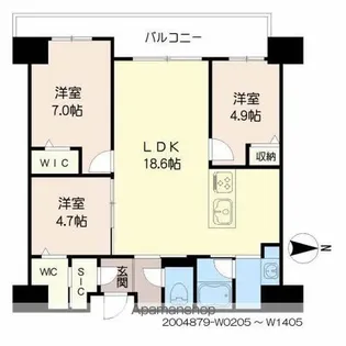 照葉オーシャンステージWEST棟【805号室】の間取り