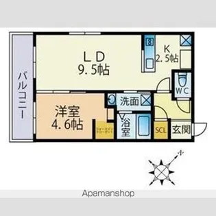 BELLEFINE TAKADAI【4階】の間取り