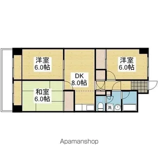 大聖ハイツ 東棟【222.号室】の間取り
