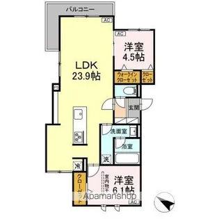 EUZAK RESIDENCE GIFU WEST(ユーザックレ【2階】の間取り