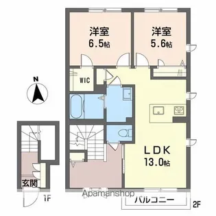 カルムプレイス【2階】の間取り