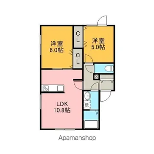 コモンセージ恵庭【201号室】の間取り