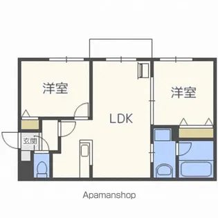 オルセー厚別中央Ⅴ【406号室】の間取り