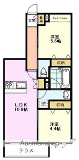 ポルトアンピエール(南棟)【1階】の間取り