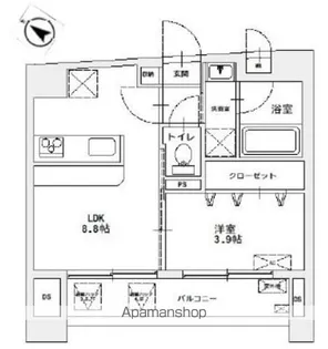 MAJESTIC千葉みなと【8階】の間取り