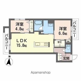 クオリスタ神宮参道【204号室】の間取り