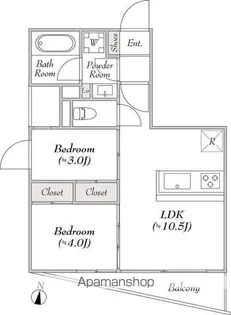 ルミーク本町イースト【1階】の間取り